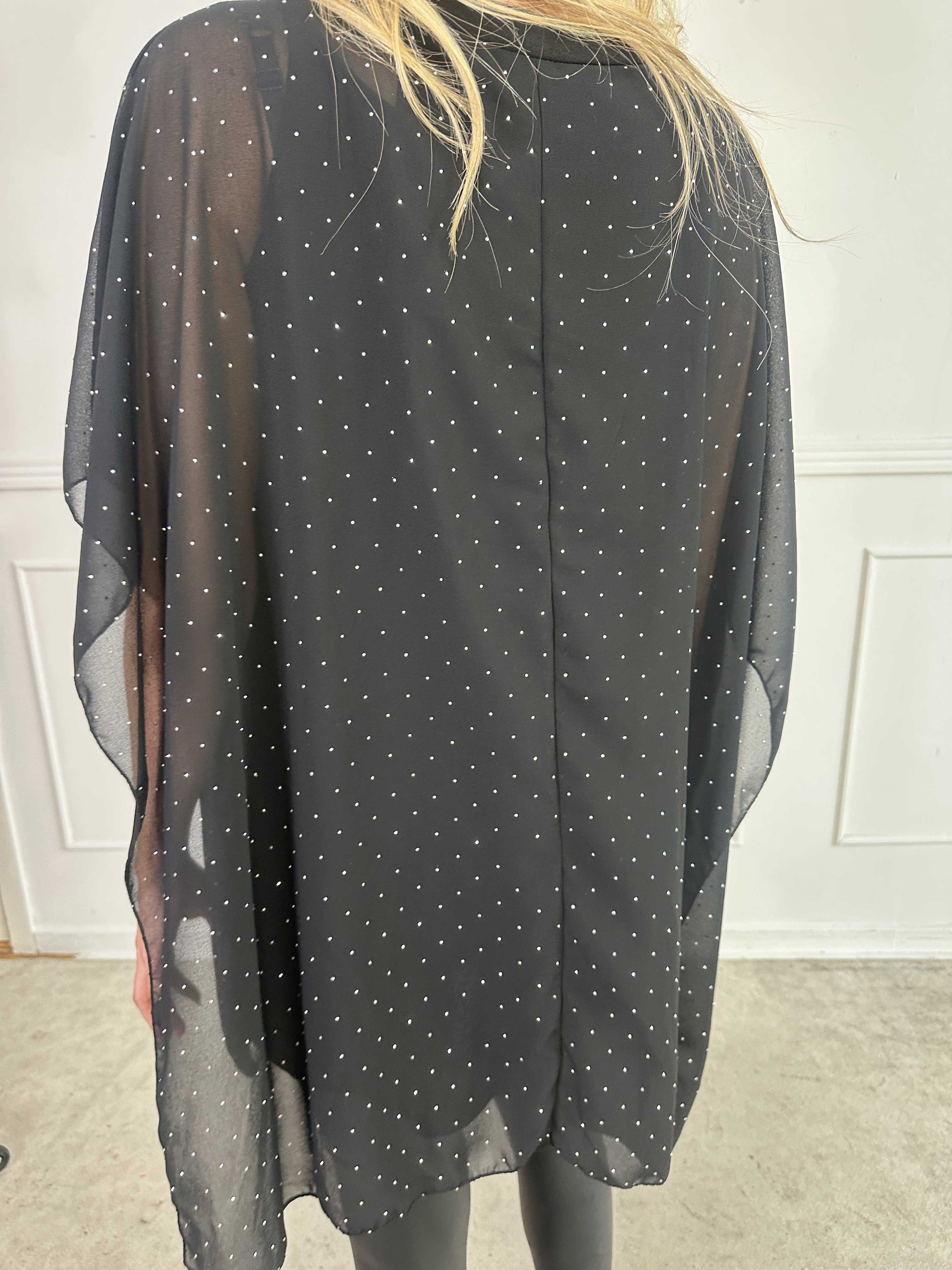 Alpha - Sød tunikakjole med et chiffonlag med skinnende sten